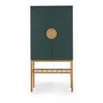 Dulap cu picioare din lemn de stejar Tento Scoop, înălțime 162 cm, verde