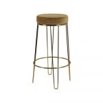 Scaun de bar maro deschis din catifea Alice – Light & Living