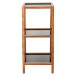 Etajeră de baie neagră/în culoare naturală din sticlă 36x79 cm Fondi – Wenko