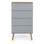 Dulap cu detalii în decor de stejar Tenzo Dot, lățime 55 cm, gri