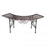 Bancă de grădină din metal negru-maro închis Fuego - Garden Pleasure