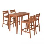 Set de bar de grădină din lemn de eucalipt în culoare naturală pentru 4 persoane Maine - Garden Pleasure