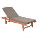 Șezlong de grădină din lemn de culoare gri-natural San Diego - Garden Pleasure