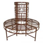 Bancă de grădină din metal negru-maro închis Larissa - Garden Pleasure