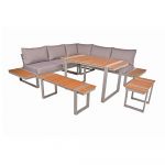 Set de lounge de grădină din metal bej pentru 6 persoane Aurea - Garden Pleasure