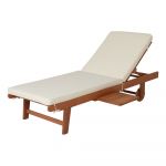 Șezlong de grădină din lemn de culoare crem-naturală San Diego - Garden Pleasure