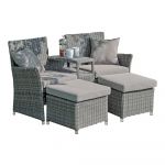 Set de lounge de grădină din rattan artificial gri pentru 2 persoane Calgary - Garden Pleasure