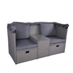 Set de lounge de grădină din rattan artificial gri pentru 2 persoane Saint-Tropez - Garden Pleasure