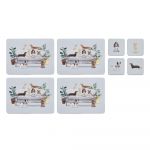 Set de protecții de masă și coasters 8 buc. Curious Dogs – Cooksmart ®