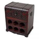 Suport de vin maro pentru 6 sticle, 41x48 cm - Deco Pleasure