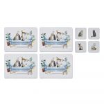 Set de protecții de masă și coasters 8 buc. Curious Cats – Cooksmart ®