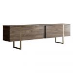 Comodă TV în culoare naturală cu aspect de lemn de nuc 180x30 cm Luxe – Kalune Design