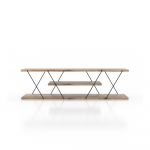 Comodă TV în culoare naturală cu aspect de lemn de nuc 120x33 cm Canaz – Kalune Design