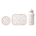 Cutie de gustări pentru copii 2 buc./cu sticlă Flowers & butterflies – Mepal