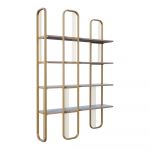Etajeră aurie cu aspect de lemn de pin 125x180 cm Sierra – Kalune Design
