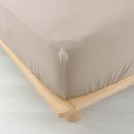 Cearceaf bej din muselină cu elastic 160x200 cm Angelia – douceur d'intérieur