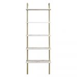 Etajeră albă cu aspect de marmură 60x174 cm Paula – Kalune Design