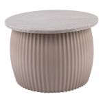 Măsuță de cafea bej rotundă cu blat cu aspect de marmură ø 52 cm Luscious – Leitmotiv