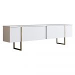 Comodă TV albă 180x30 cm Luxe – Kalune Design