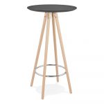 Masă de bar cu picioare nuanță naturală Kokoon Deboo, înălțime 110 cm, negru