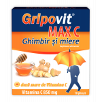 Gripovit Max C ghimbir si miere, 10 plicuri, Zdrovit