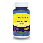 Calciu + D3 cu Vitamina K2, 60 capsule, Herbagetica