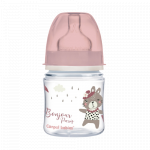 Biberon roz anticolici cu gat larg PP EasyStart Bonjour Paris, 120ml, Canpol babies