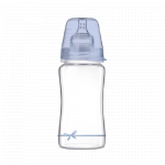 Biberon sticla baieti Diamond Glass Baby Shower, 250ml, LOVI