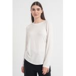 Bluza din amestec de bumbac cu decolteu la baza gatului