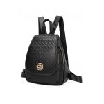 Rucsac de piele cu aplicatie logo metalica Rory