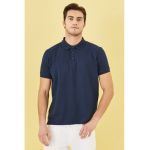 Tricou polo slim fit cu fenta cu nasturi