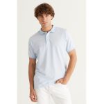 Tricou polo slim fit cu fenta cu nasturi