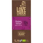 Ciocolata raw vegana cu afine si seminte de canepa, 70g, Lovechock