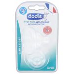 Set tetine din silicon anti-colici cu gat larg 0-6 luni Debit 1 Plate Sensation+, 2 bucati, Dodie