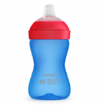 Cana cu tetina moale de formare albastru/rosu, 300ml, Philips Avent