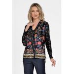 Bluza cu aspect satinat si model floral Nantes