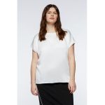 Bluza cu maneci scurte si aspect satinat