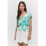 Bluza cu model floral si aspect petrecut Jacky