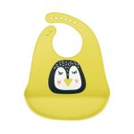 Bavetica din silicon cu buzunar cu model de pinguin, 1 bucata, Coccorito