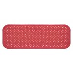 Covoras antiderapant din cauciuc natural pentru cada cu ventuze pentru fixare Rosu, 96x34 cm, Sanger