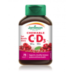 Vitamina C 500mg + Vitamina D 500 UI cu aroma de cirese, 75 tablete masticabile, Jamieson