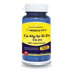 Ca+Mg+Se+Si+Zn Organice cu Vitamina D3, 30 capsule, Herbagetica