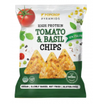 Chips-uri cu proteina de mazare si aroma de rosii si busuioc, 60g, Popcrop