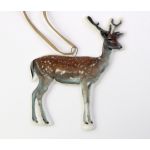 Decoratiune Craciun - Porcelain Deer on String, brown 6x10cm | Drescher