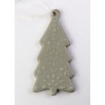 Decoratiune Craciun - Porcelain Tree on String, grey 4x10cm | Drescher