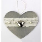 Decoratiune Craciun - Wood Heart, grey 15cm | Pusteblume