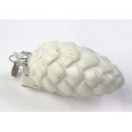 Glob Craciun - Glass Pine Cone, White Opal, 7cm | Drescher