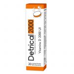 Detrical D3 2000 UI, 20 comprimate efervescente, Zdrovit