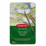 Creioane Acuarela Derwent Academy, Cutie Metalica, 12 Buc/set, Diverse Culori