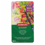 Creioane Colorate Derwent Academy, Cutie Metalica, 12 Buc/set